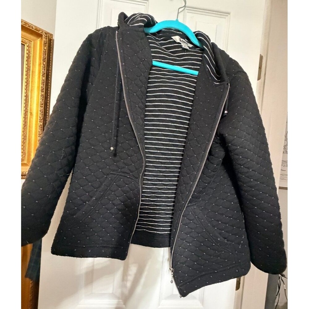 Blast Vintage Quilted Black Hooded Jacket